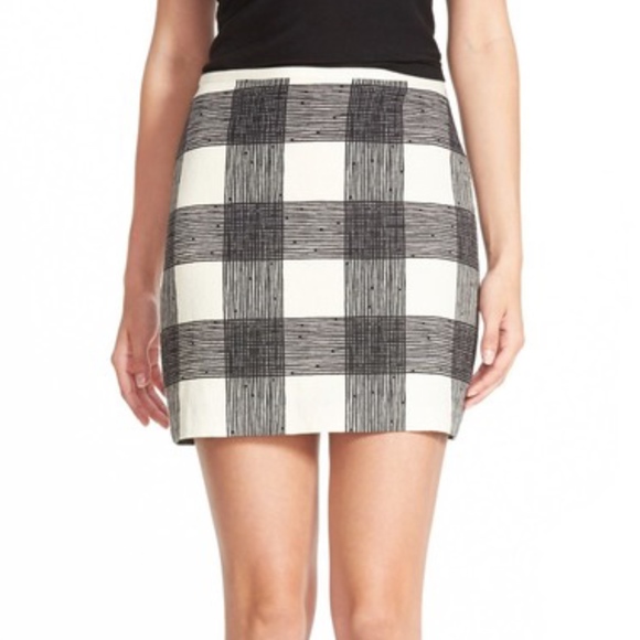 Madewell Dresses & Skirts - Madewell 'Bowery' Miniskirt In Black And Cream